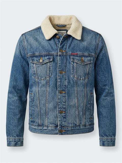 Chaqueta de jean con cuello sherpa